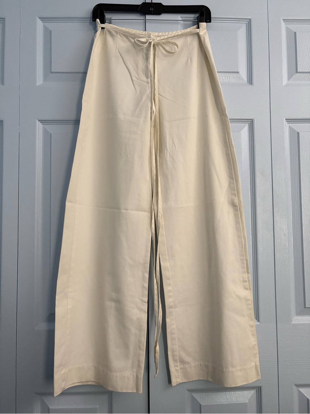 French Connection 2010 Ivory Zip-Front wide-leg Pants sz 4